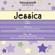 Babyography® Name Frame - Lilac and Mint (19 cm x 19 cm)